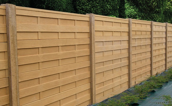 Mur de clôture préfabriqué en béton, une face lisse et une face