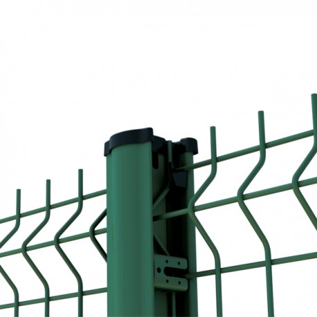 Kit clôture 10m panneau rigide + poteaux à clips, vert